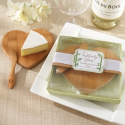 "Tastefully Yours" Heart Shaped Bamboo Cheese Board